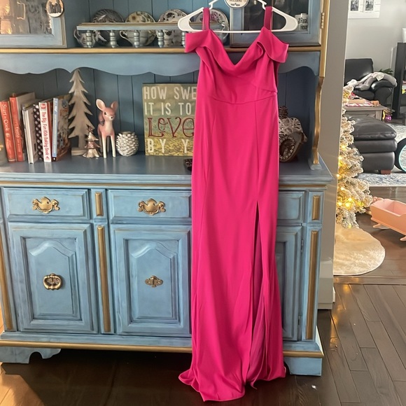 Fashion nova love and support maxi dress long pink dress with slit,  newmedium